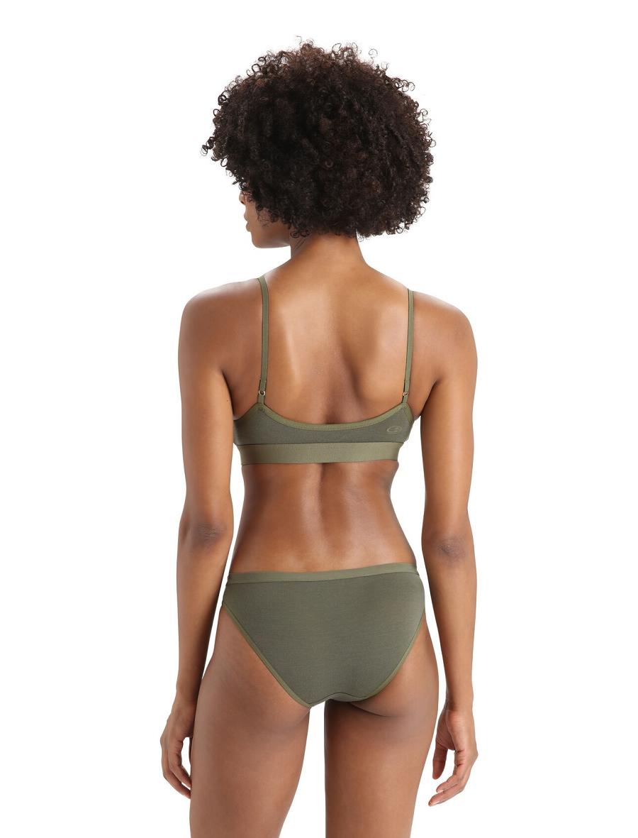 Women's Icebreaker Merino Siren Bra One Piece & Sets Loden | CA 1202PJJQ